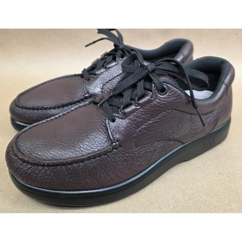 SAS Bout Time (Sz 9 N NARROW) Men's Burgundy Comfort Shoes Sneakers USA